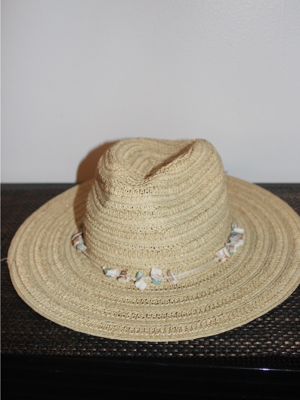 American Hat Makers Wide Brim Straw Fedora Sun Hat - NWT